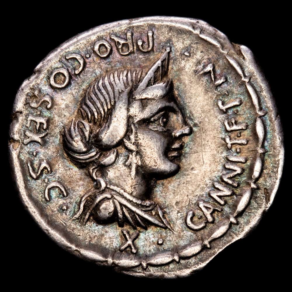 República Romana C. ANNIUS TFTN y L. FABIUS LF HISPANIENSIS. Denario ...