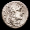 M. Caecilius. Denario de plata (3,80 g.). Roma, 127 a.C. Craw-263/1a. VF+