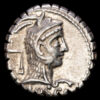 Roscia. Denario de plata (3,87 g., 18 mm.). Italia, 64 a.C. FABATI. Craw-412/1. EBC.