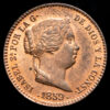 Isabel II. 10 Céntimos de Real. (3,45g.). Segovia. 1859. . AC-175. UNC. Muy bella. Brillo original.