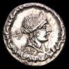D. Junius L. f. Silanus. Denarius. Rome, 91 BC. 3,89 gr .Diademed head of Salus to right, SALVS below, P under chin; all within torque / Victory, holding palm, whip and reins, driving galloping biga to right; grasshopper to right below horses, D•SILANVS L•F in exergue. Crawford 337/2f; RSC Junia 17. Raro.