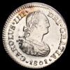 Carlos IV. 1/2 Real (1,69 g.). México. 1801. Ensayador F·T. EBC. Restos de brillo original.
