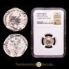 Trajano, 98-117 d.C. Denario (3,01 g.), Roma, 105-107. RIC 254.197. Encapsulada por la NGC, XF Strike: 5/5; Surface: 2/5.