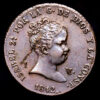 Isabel II. 1 Maravedí. (1,42 g.). Segovia. 1842. CA-35. EBC+. Exceso de metal