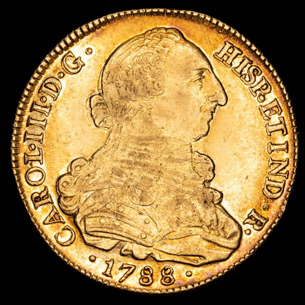 Carlos III. 8 Escudos. (26,98 g.). Popayán (Colombia). 1778. Ensayador S·F. AC-2058. EBC. Restos de brillo original