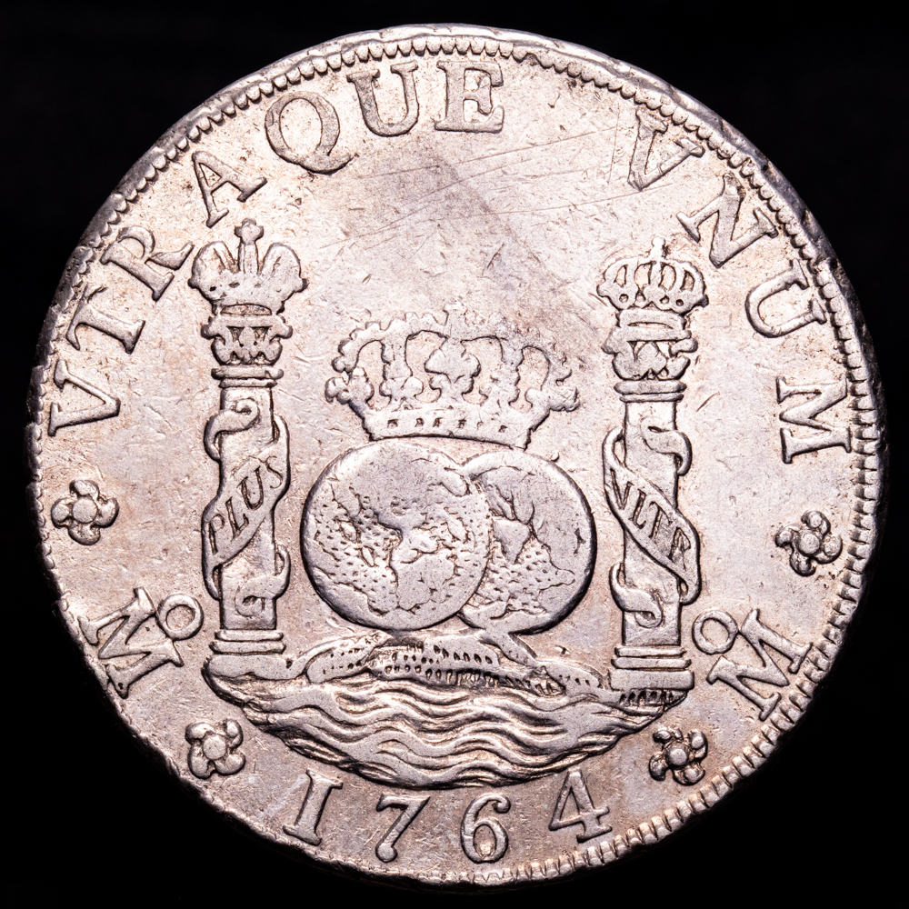 Carlos III. 8 Reales. (27,01 g.). México. 1764. Ensayador M·F. AC-1087. VF.