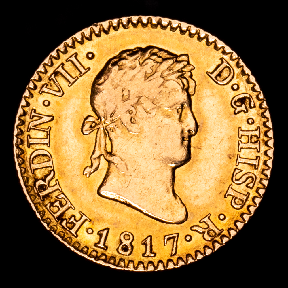 Fernando VII. 1/2 Escudo. (1,72 g.). Madrid. 1817. Ensayador C·J. AC-1486. MBC+.