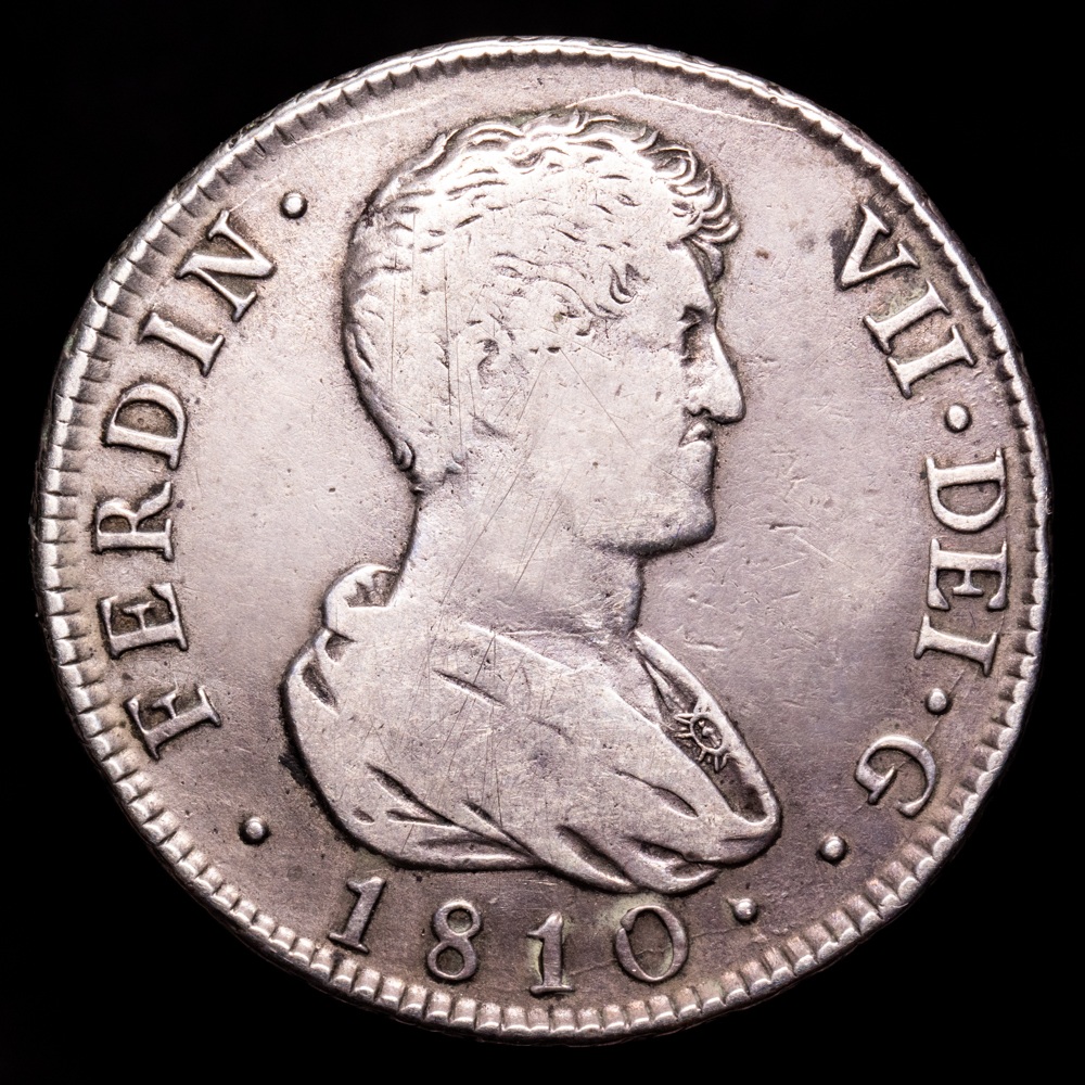 Fernando VII. 4 Reales. (13,1 g.). Valencia. 1810. Ensayador SG. AC-1143. MBC. Escasa