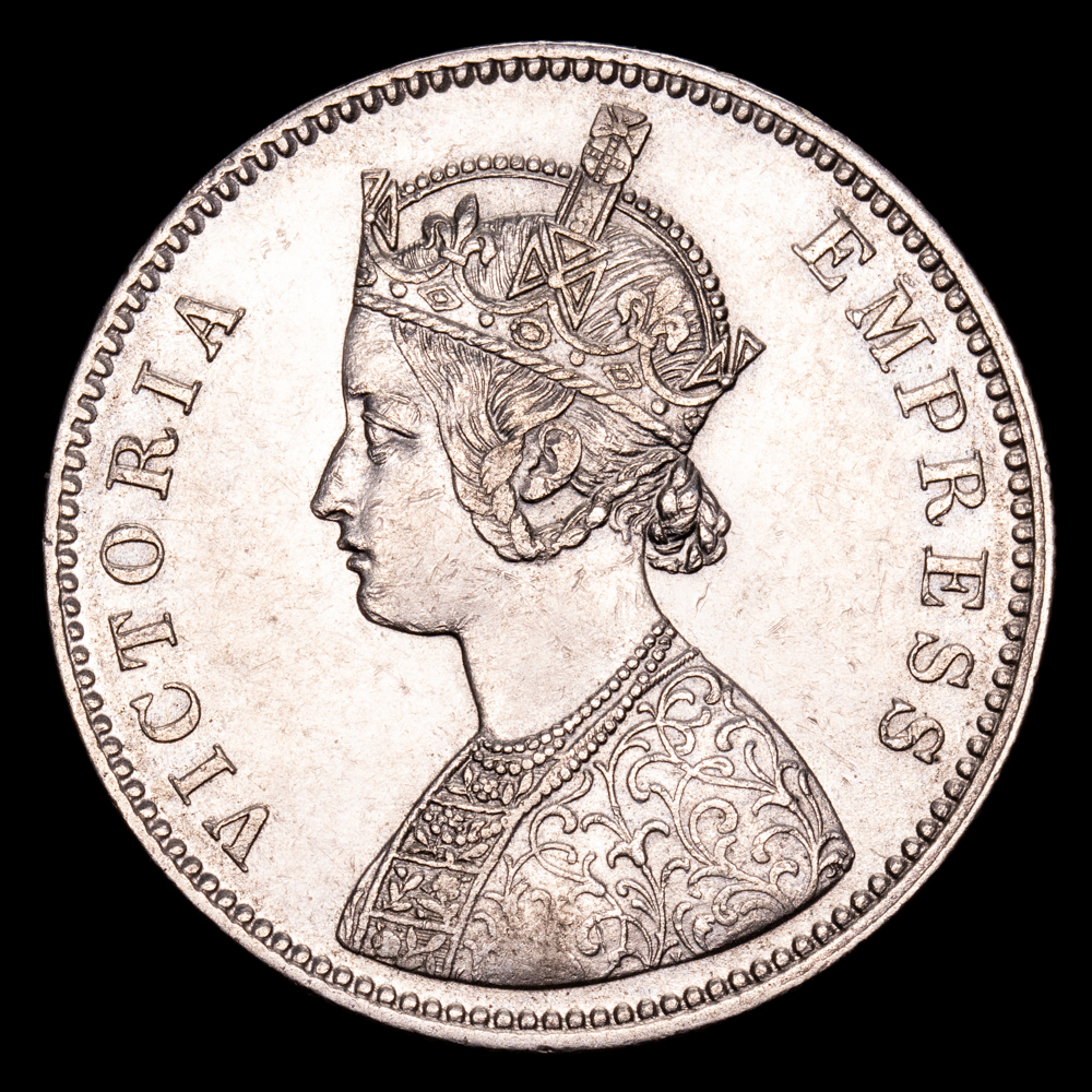 India Britanica – Victoria. Rupia. (11,62 g.). 1879. KM-492. XF.