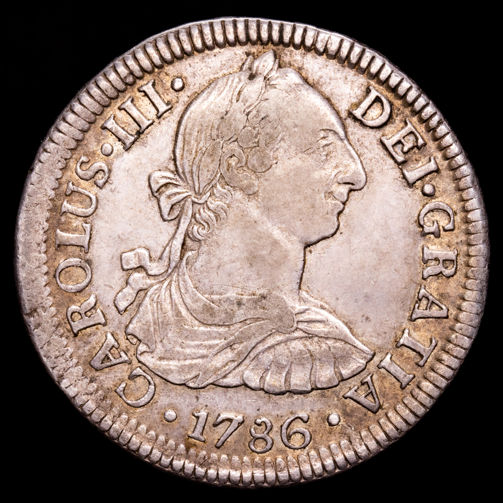 Carlos III. 2 Reales. (6,77 g.). Mexico. 1786. Ensayador F·M. AC-679. MBC+.