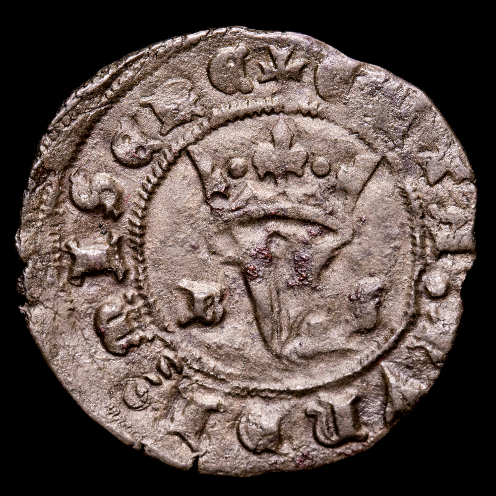 Juan I. Blanca del Agnus Deis. (1,4 g.). Burgos. (1379-1390). AB-549. MBC+.