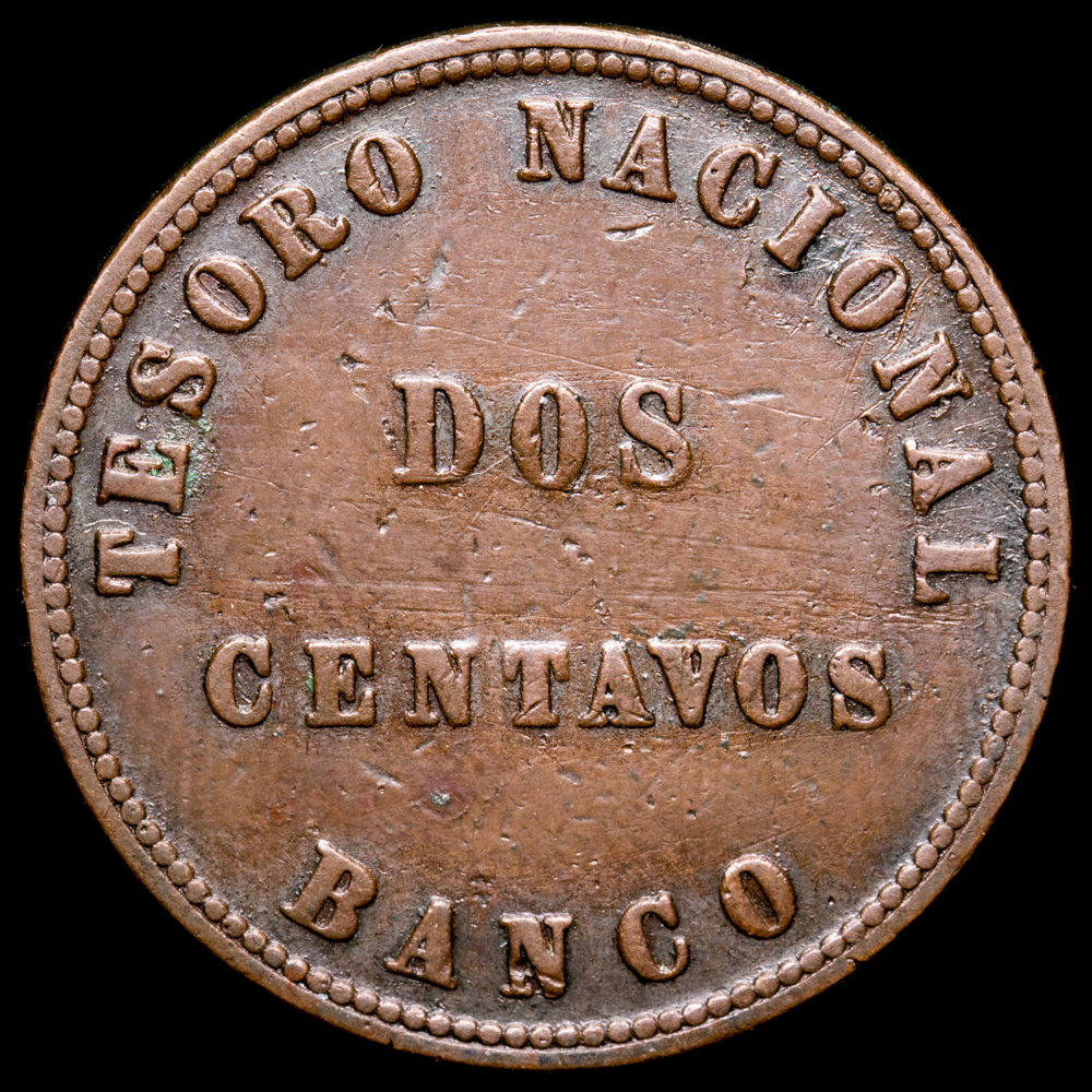 República de Argentina. 2 Centavos. (9,73 g.). 1854. KM-24. VF+.