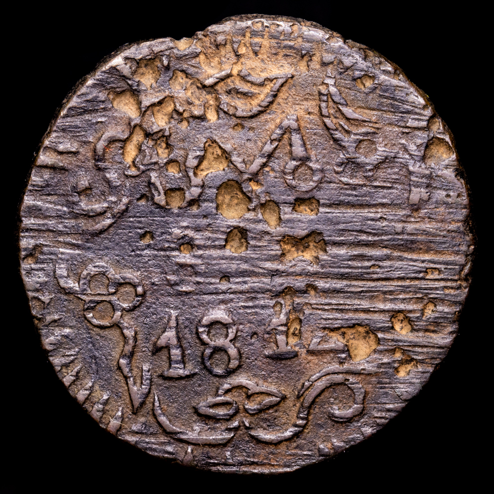 Fernando VII. 8 Reales. (16,37 g.). Morelos. 1814. AC-580. MBC+. Fallos de metal y rayas de acuñación