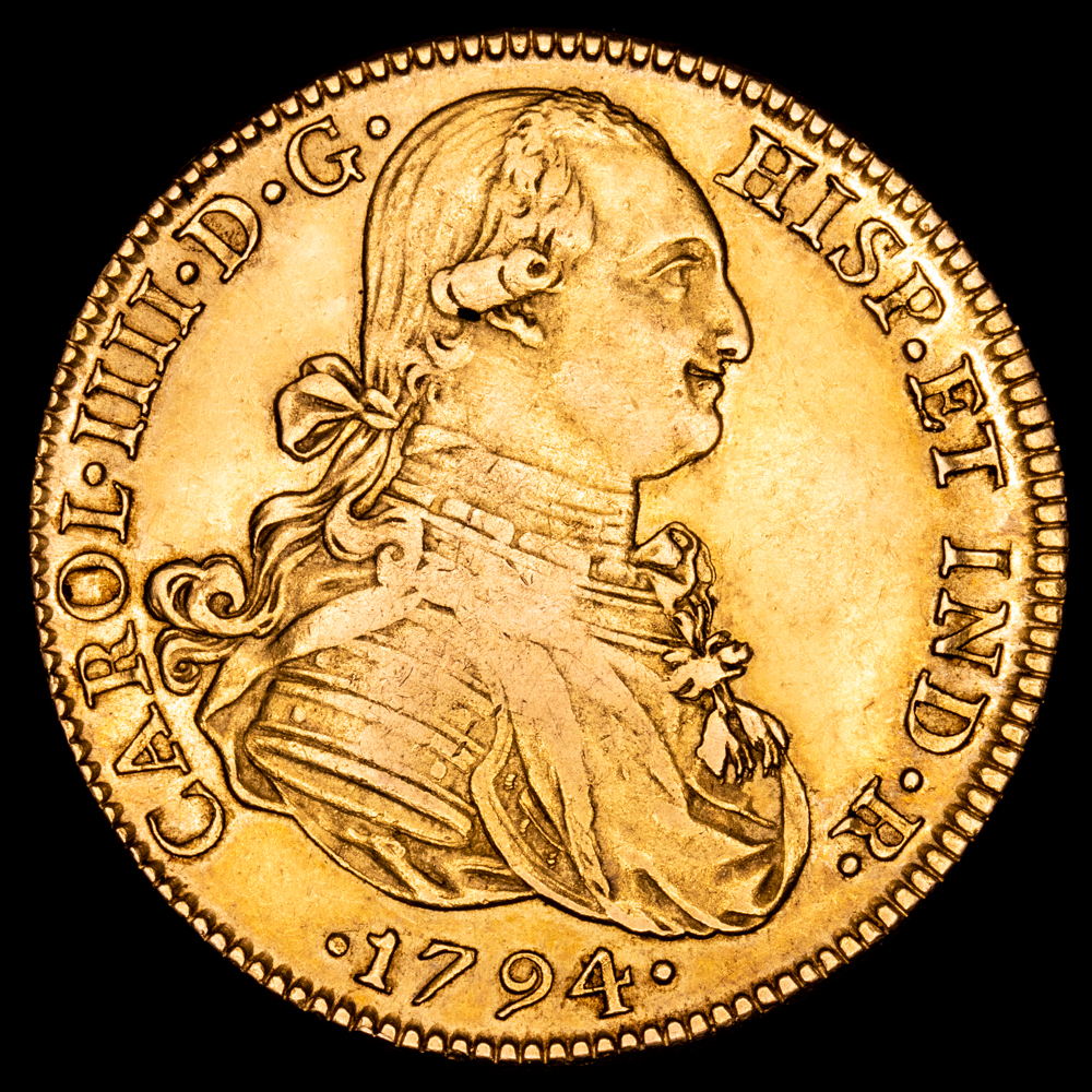Carlos IV. 8 Escudos. (27,05 g.). Mexico. 1794. Ensayador F·M. AC-1633. MBC+.