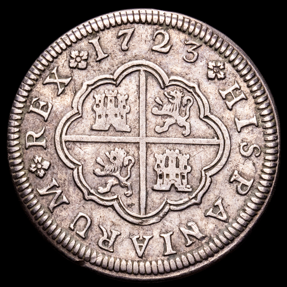 Felipe V. 2 Reales. (5,5 g.). Segovia. 1723. Ensayador F. AC-958. MBC+.