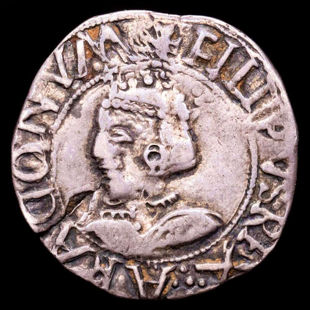 Felipe II. 1 Real. (2,41 g.). Mallorca. (1556-1597). AC-221. MBC. Rara así. Ex colección Baldomero de la Fuente