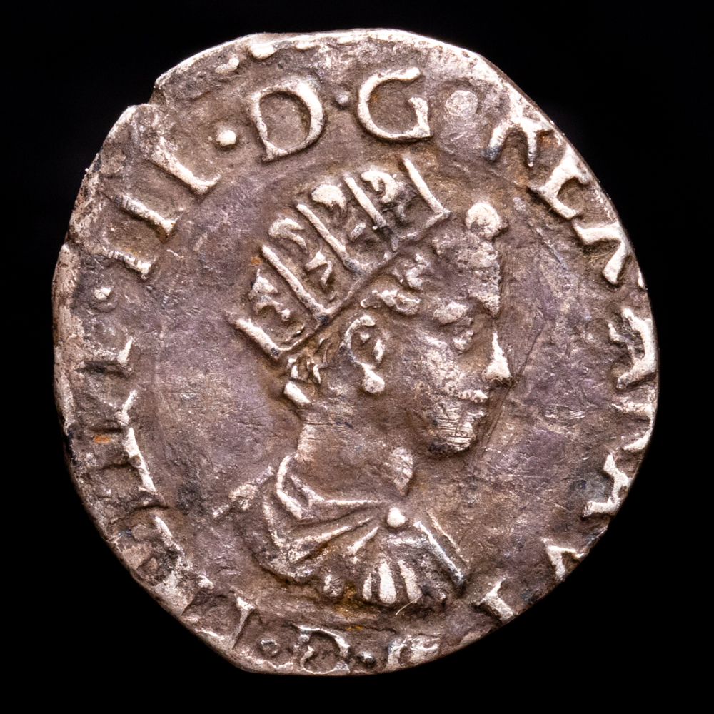Felipe III. 1/2 Carlino. (1,1 g.). Napoles. MIR-216/1. MBC+. Ex Colección Baldomero de la Fuente