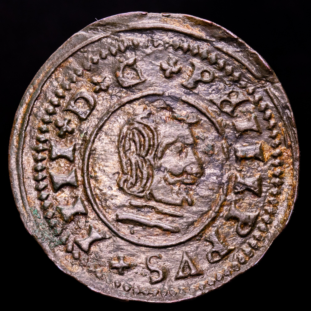 Felipe IV. 16 Maravedís. (4,22 g.). Córdoba. 1663. Ensayador T·M. AC-444. EBC-. Escasa. Buen ejemplar.