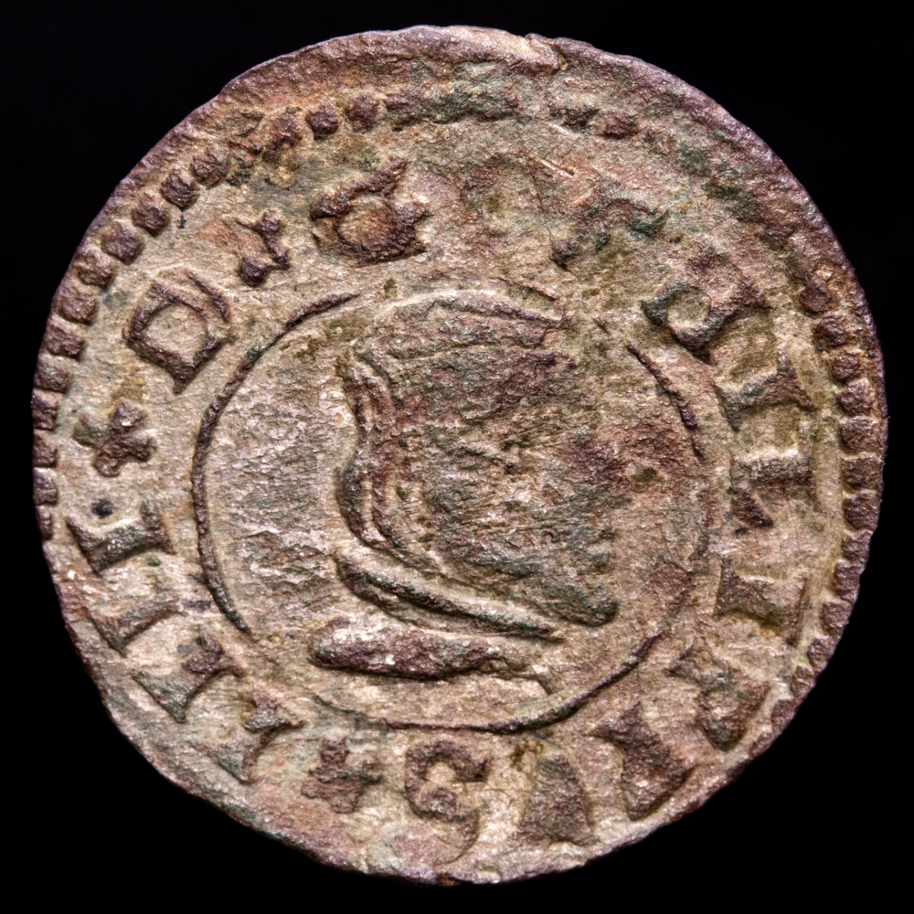 Felipe IV. 8 Maravedís. (3,11 g.). Coruña. 1664. AC-321. MBC+. Rara. Sin indicación de valor