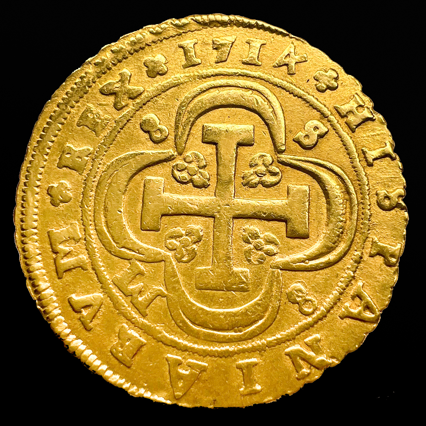 Felipe V. 8 escudos (16,99 g.) Sevilla. 1714. AC-2284. MBC+. Rara