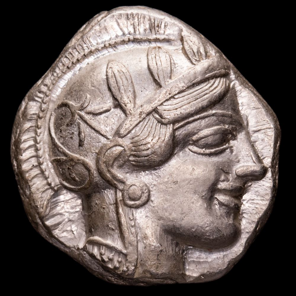 Grecia Antigua – Atica. Tetradracma. (17,23 g.). Athenas. 440-404 a.C.. GC-2526. MS. Cabeza de Atenea con casco adornado