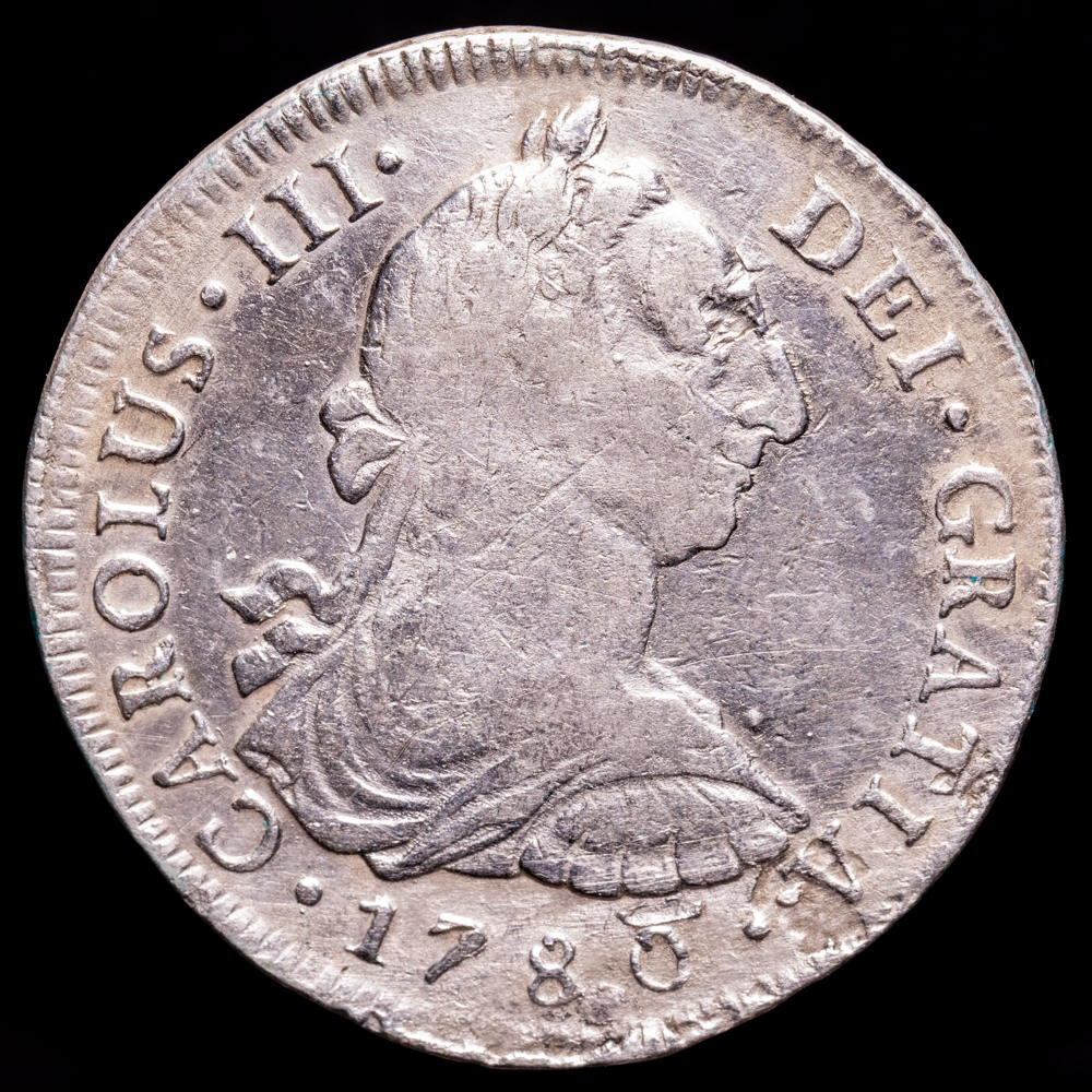 Carlos III. 8 Reales. (26,58 g.). Lima. 1780. Ensayador M·I. AC-1047. MBC-. Escasa.