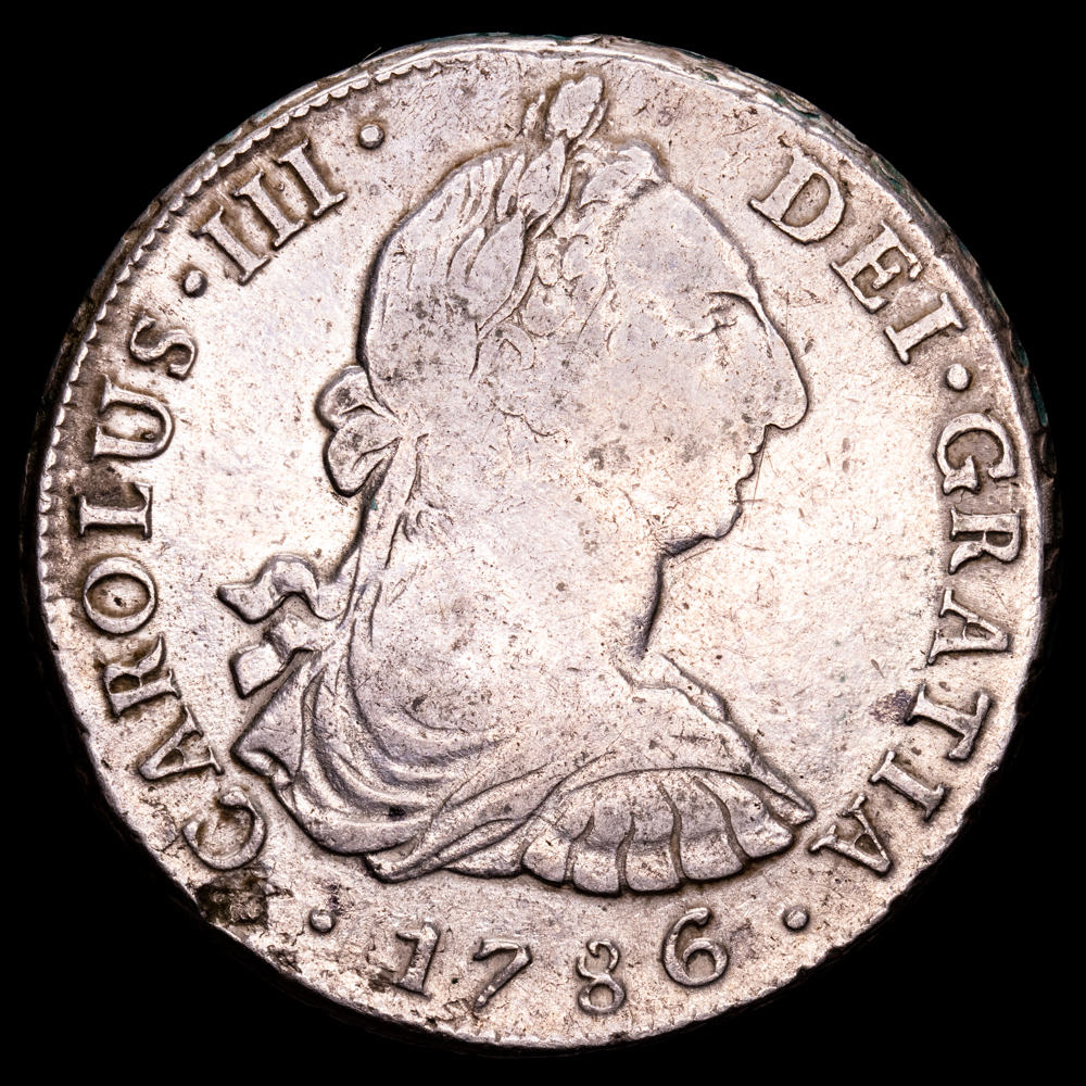 Carlos III. 8 Reales. (26,74 g.). Lima. 1786. Ensayador M·I. AC-1055. MBC.