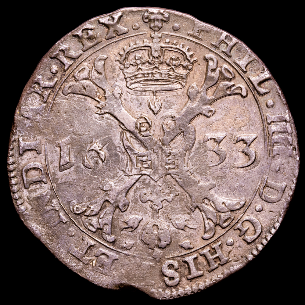 Paises Bajos – Felipe IV. Patagón. (27,75 g.). Bruxelas. 1633. DAV-368.1. MBC+. Pátina de monetario antiguo.