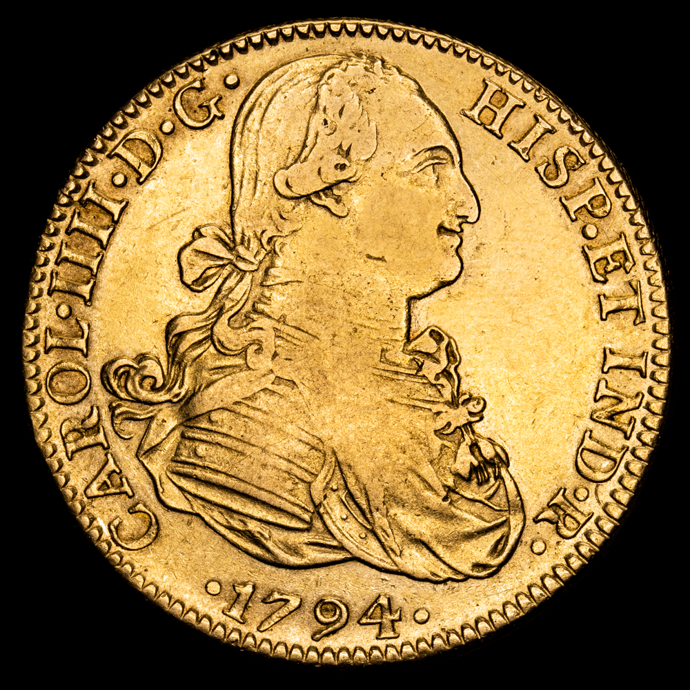 Carlos IV. 8 Escudos. (26,96 g.). México. 1794. Ensayador F·M. AC-1622. MBC+.