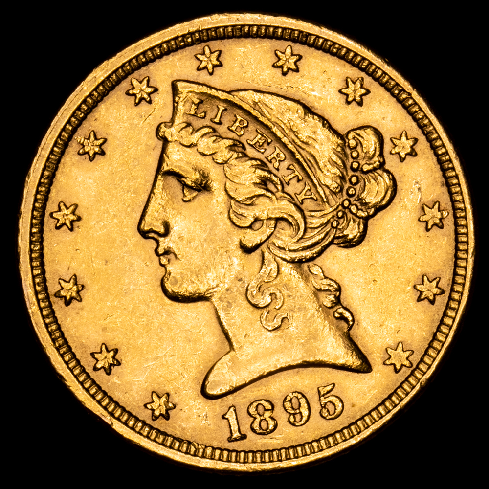 Estados Unidos. 5 Dollars. (8,38 g.). Philadelphia. 1895. KM-101. EBC-.