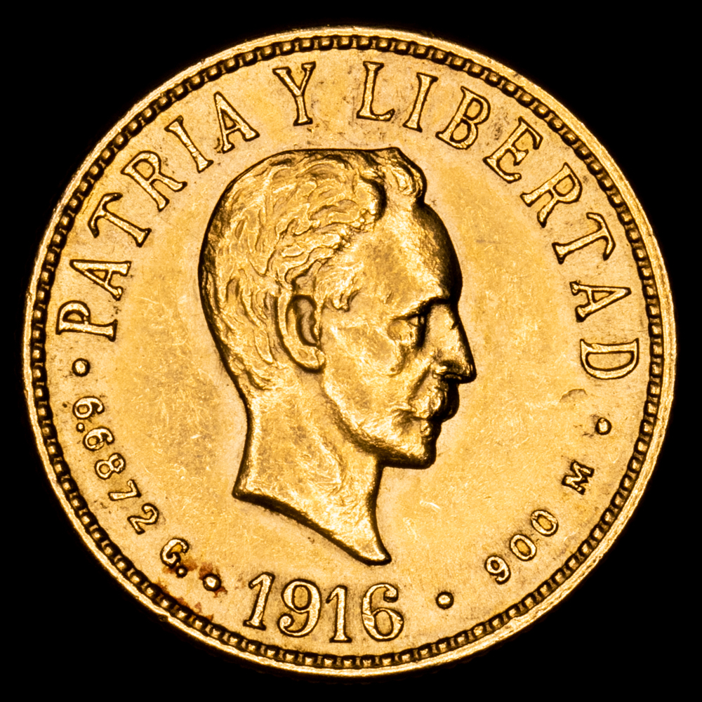 Cuba. 4 Pesos. (6,68 g.). 1916. KM-19. XF. Escasa.