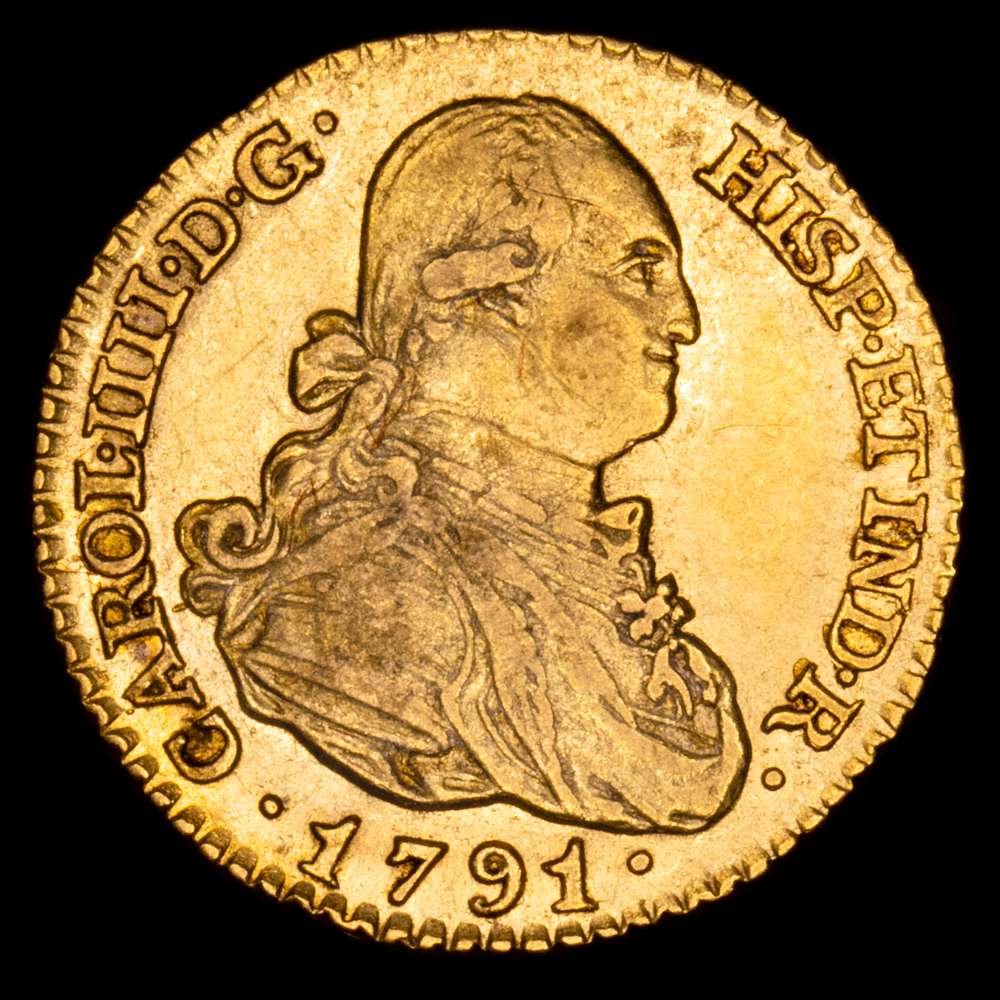 Carlos IV. 1 Escudo. (3,35 g.). Madrid. 1791. Ensayador M·F. AC-1108. EBC. Restos de brillo original
