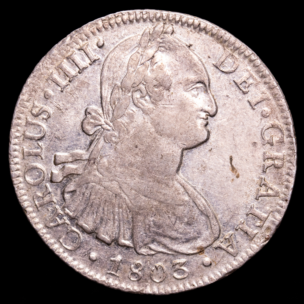 Carlos IV. 8 Reales. (27,03 g.). México. 1803. Ensayador F·T. AC-977. EBC. Brillo original.
