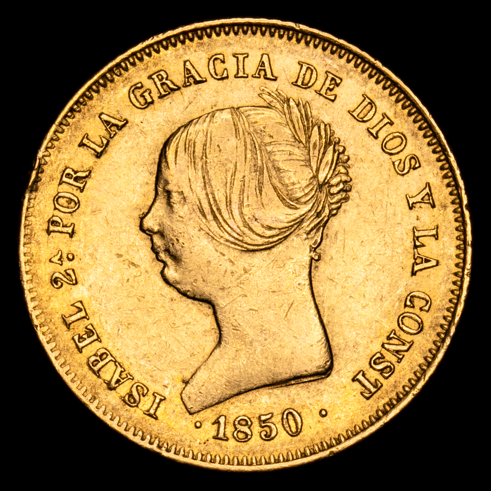 Isabel II. 100 Reales. (8,21 g.). Madrid. 1850. Ensayador C·L. AC-757. MBC+.
