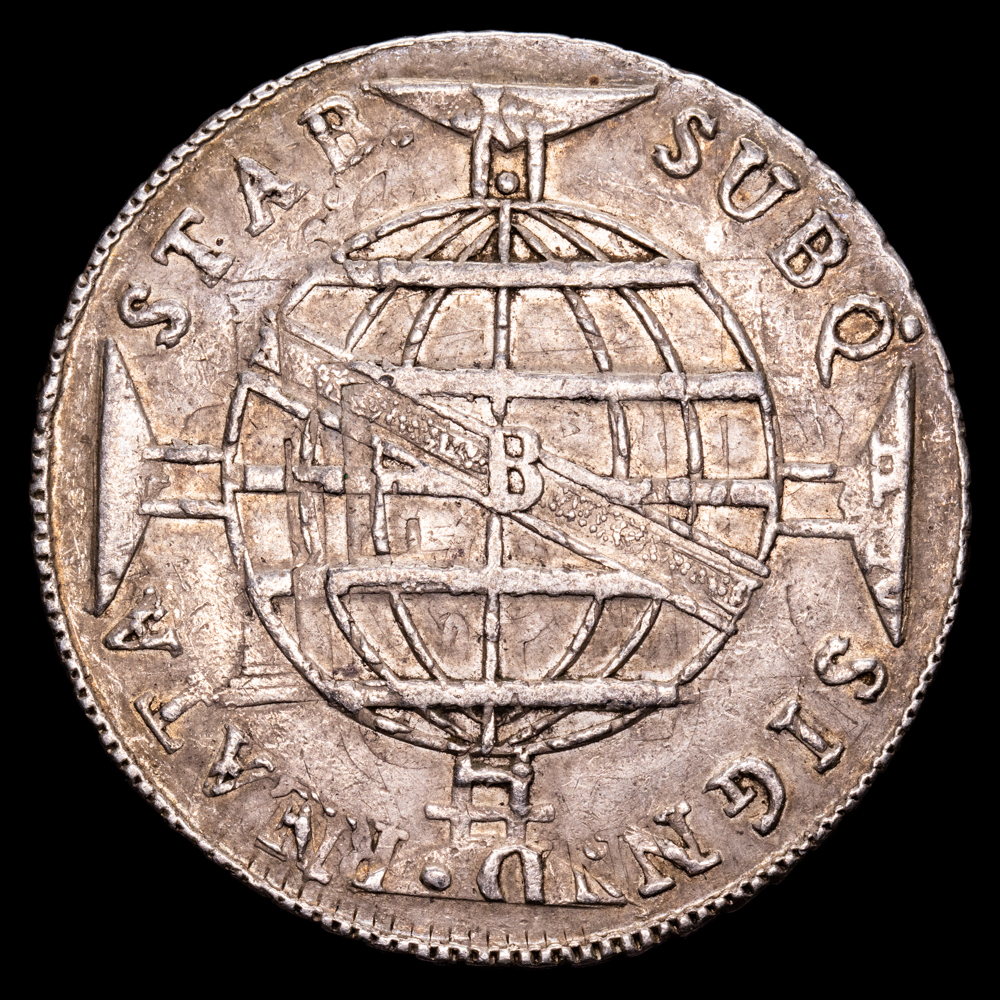 Brasil – Joao Princ Regent. 960 Reis. (26,59 g.). Bahia. 1810. KM-307.1. MBC+. Acuñado sobre un 8 Reales