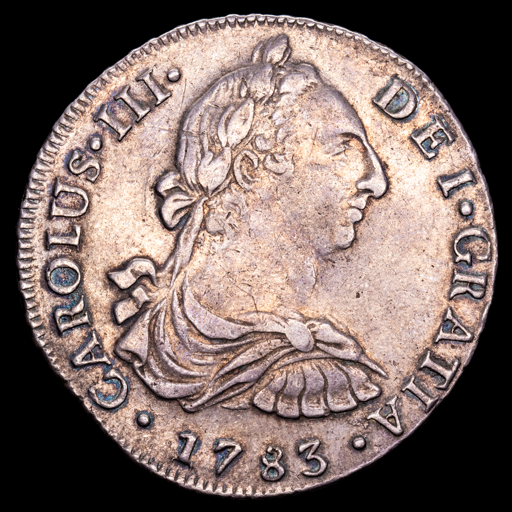 Carlos III. 8 Reales. (26,78 g.). Lima. 1783. Ensayador M·I. AC-1051. MBC+. Buen tono