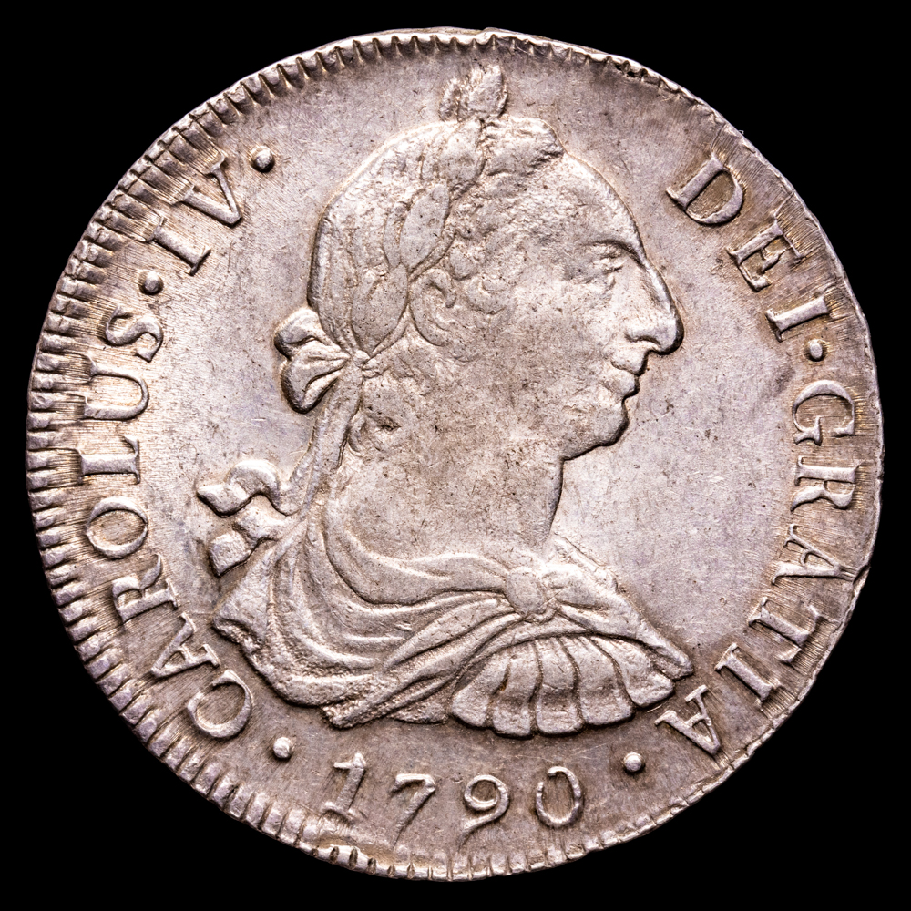 Carlos IV. 8 Reales. (26,83 g.). Lima. 1790. Ensayador I·J. AC-904. EBC. Busto de Carlos III ordinal de Carlos IV