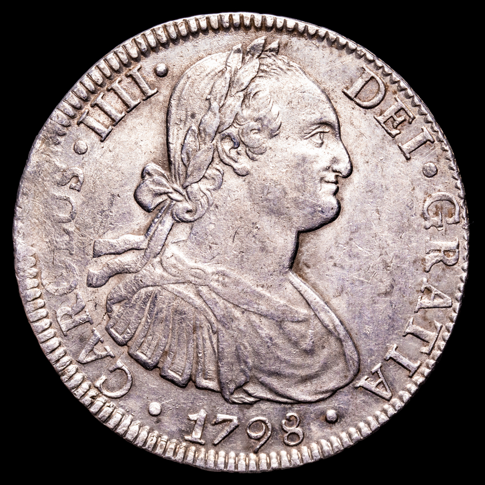 Carlos IV. 8 Reales. (26,95 g.). México. 1798. Ensayador F·M. AC-961. MBC+. Restos de brillo original.