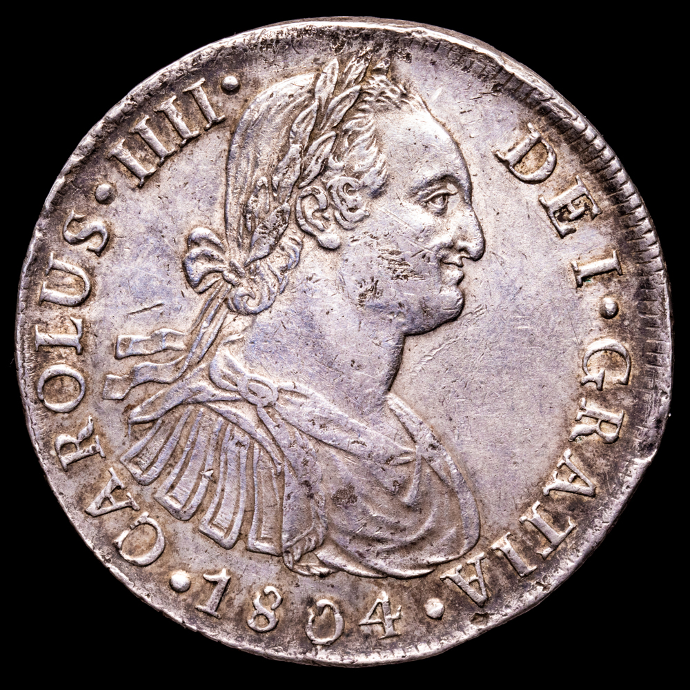 Carlos IV. 8 Reales. (26,78 g.). Lima. 1804. Ensayador J·P. AC-924. MBC+.
