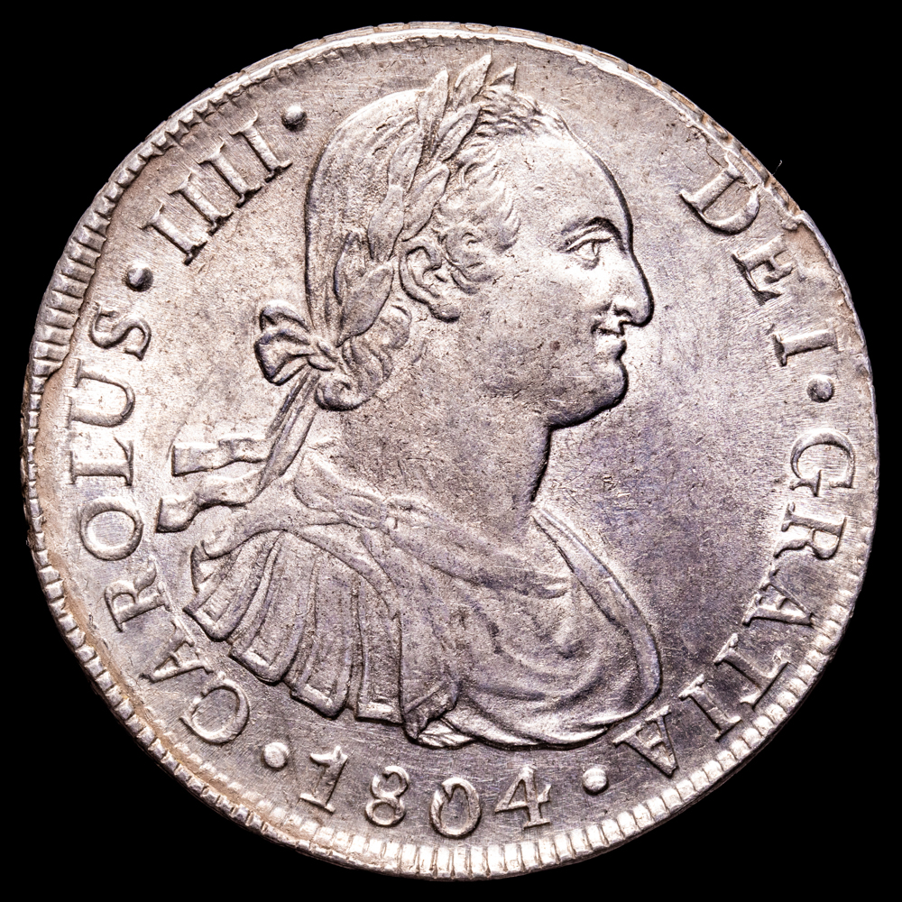 Carlos IV. 8 Reales. (27,13 g.). Lima. 1804. Ensayador J·P. AC-924. EBC-. Restos de brillo original.
