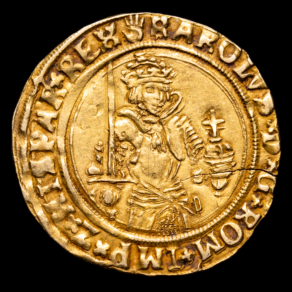 BRABANTE. CARLOS V, 1506-1555. ½ Real d’or, nd. Amberes .  (2,82 g.).