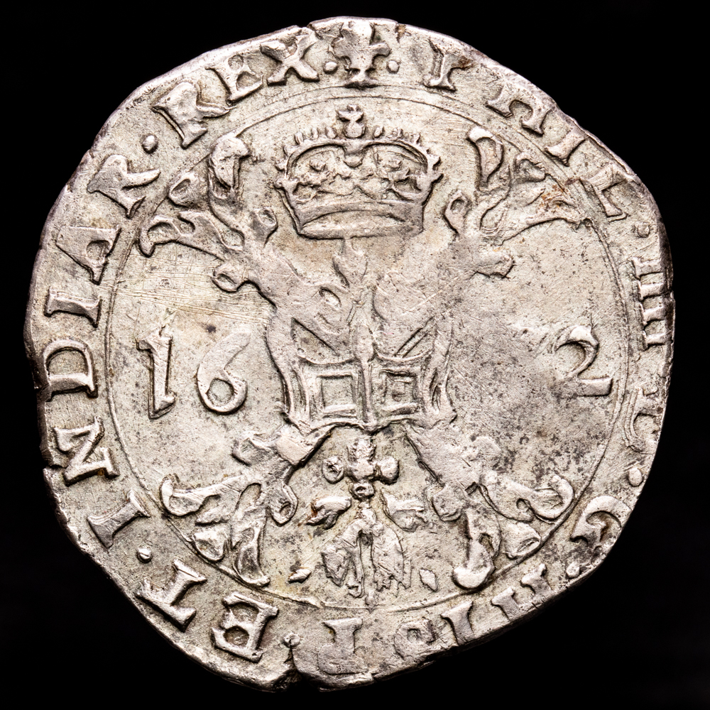 Paises Bajos – Felipe IV. 1/2 Patagón. (14,05 g.). Brujas. 1652. VGH-330-6. MBC+. Escasa.