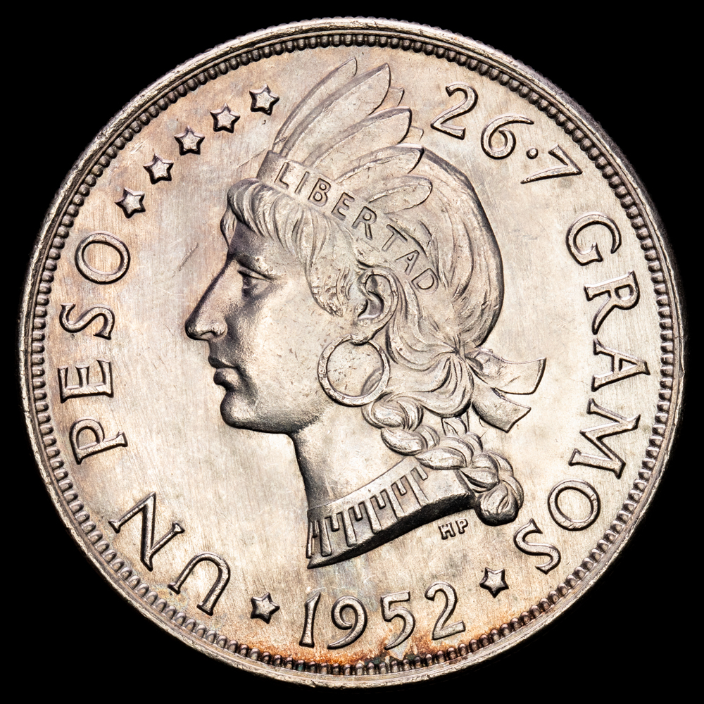 República Dominicana. 1 Peso. (26,85 g.). Philadelphia. 1952. KM-22. UNC-.
