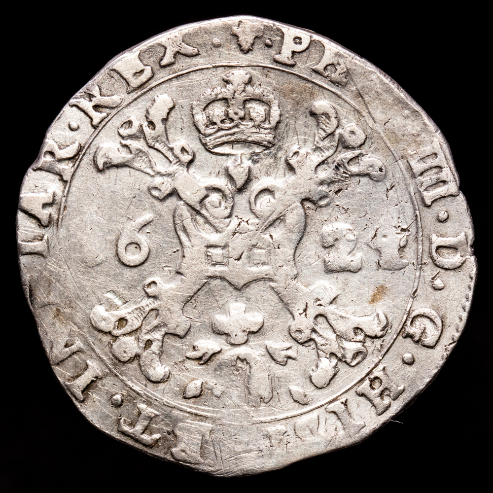 Paises Bajos – Felipe IV. 1/4 Patagón. (6,95 g.). Brujas. 1624. DEL-313. MBC.