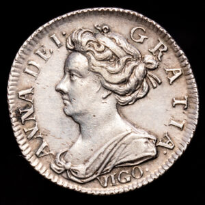 Gran Bretaña - Ana. 6 Pence. (3,05 g.). Vigo. 1703. KM-561.1. EBC. Buen tono.