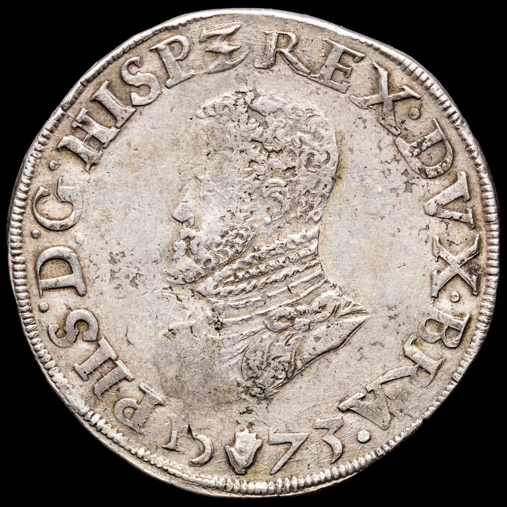 Paises Bajos – Felipe II. Escudo. (34,14 g.). Amberes. 1573. G.H.210-1. MBC+.