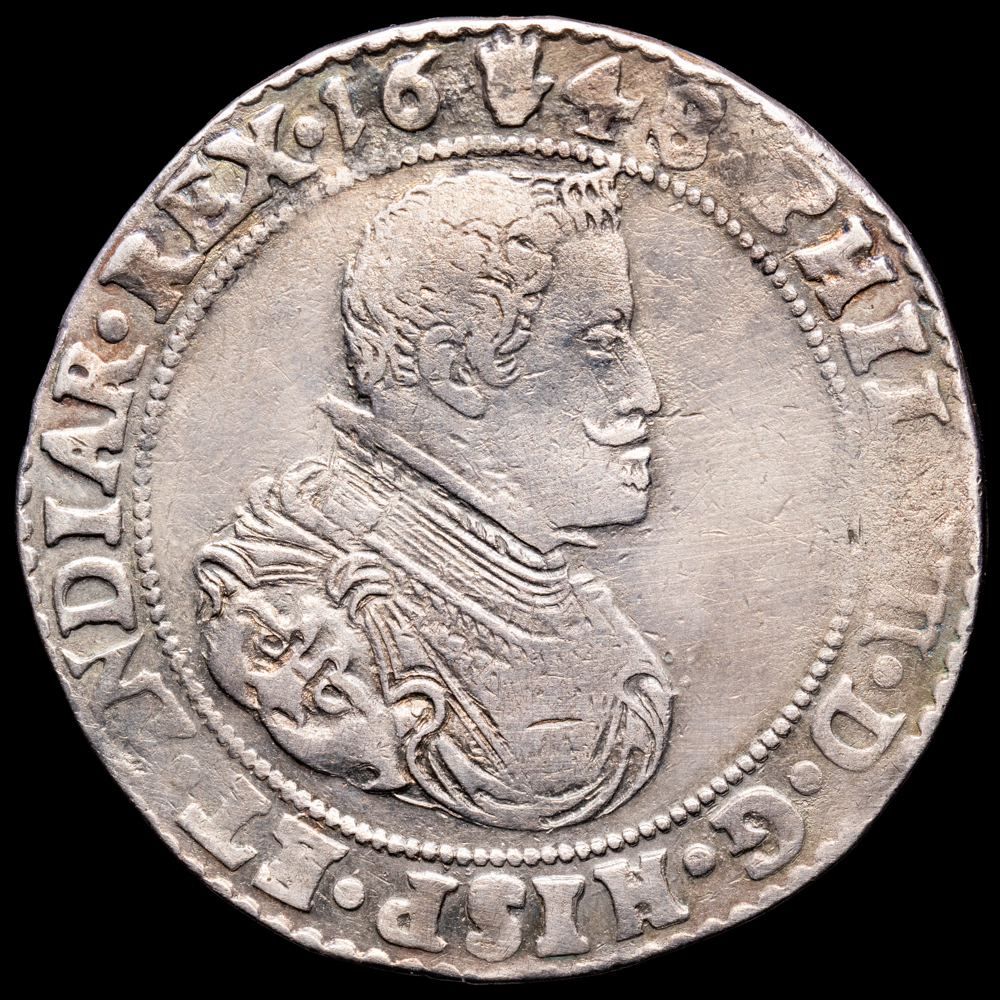 Paises Bajos – Felipe IV. Ducatón. (32,42 g.). Amberes. 1648. G.H.327-3B. MBC+.