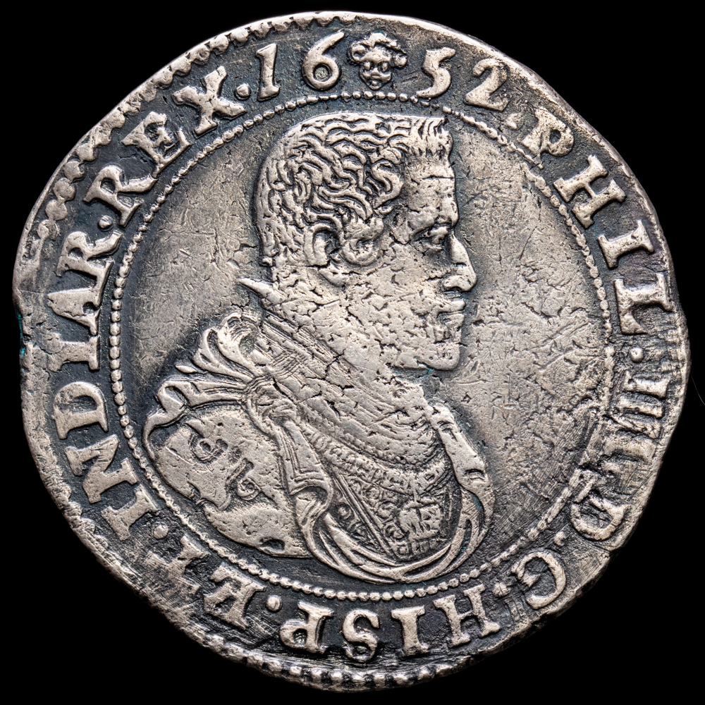 Paises Bajos – Felipe IV. Ducatón. (32,04 g.). Bruxellas. 1652. DELM-285. MBC+.