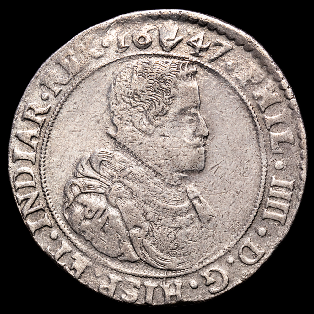Paises Bajos – Felipe IV. Ducatón. (32,36 g.). Amberes. 1647. G.H.327. MBC+.