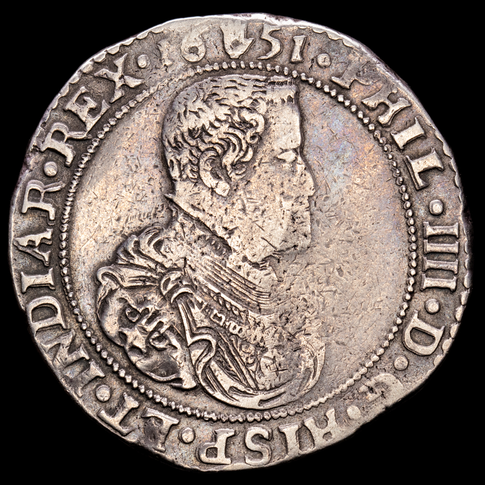 Paises Bajos – Felipe IV. Ducatón. (32,46 g.). Amberes. 1651. G.H.327. MBC+.